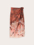 Pareo-effect satin skirt with print image number 4