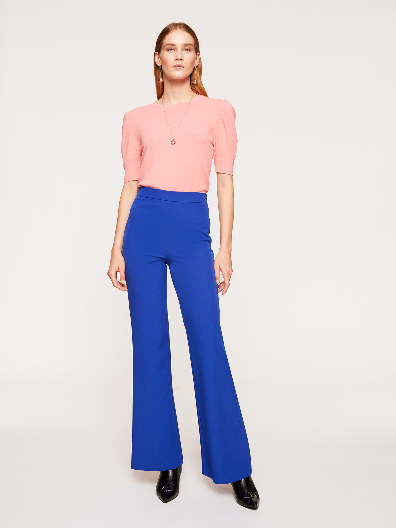 Pantaloni flare tinta unita image number 0