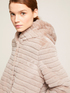 Faux fur winter jacket with knit cuffs image number 2
