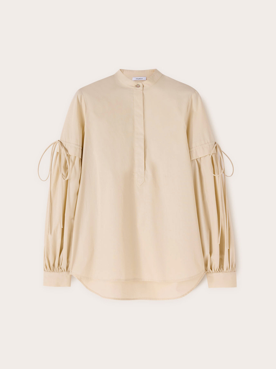 Oversized blouse with gathered sleeves