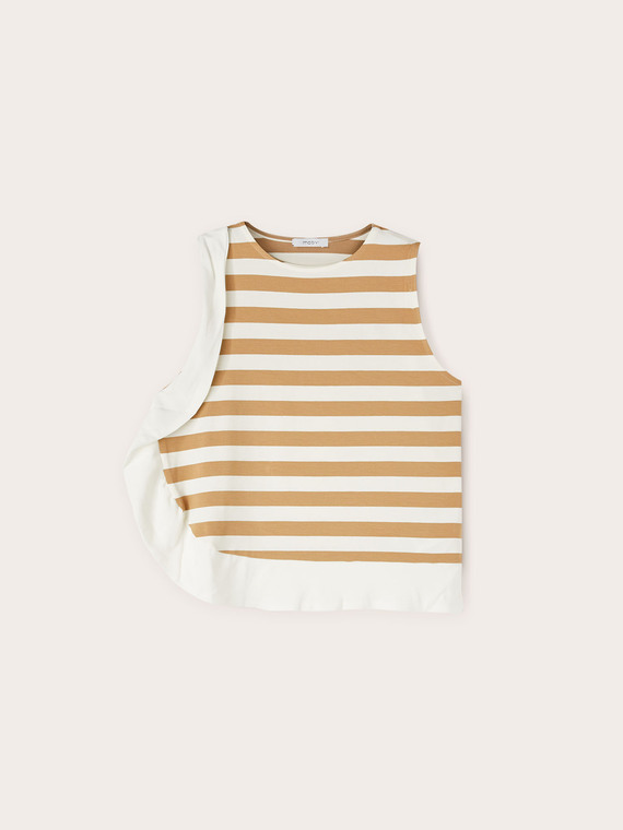 Striped top with flounce
