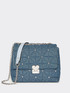 Quilted-effect denim shoulder bag image number 0