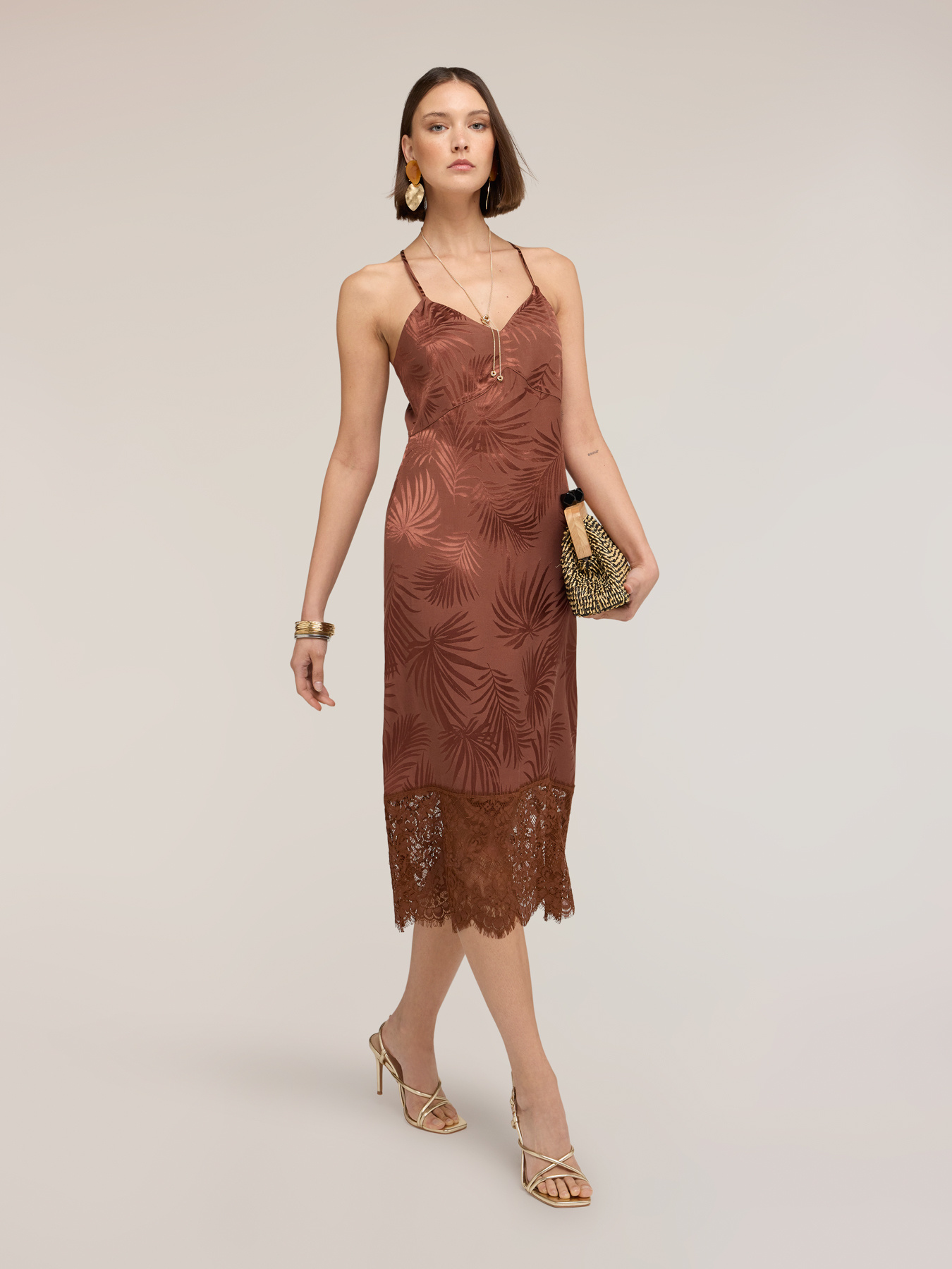 Etuikleid aus Jacquard-Satin mit Spitze image number 0