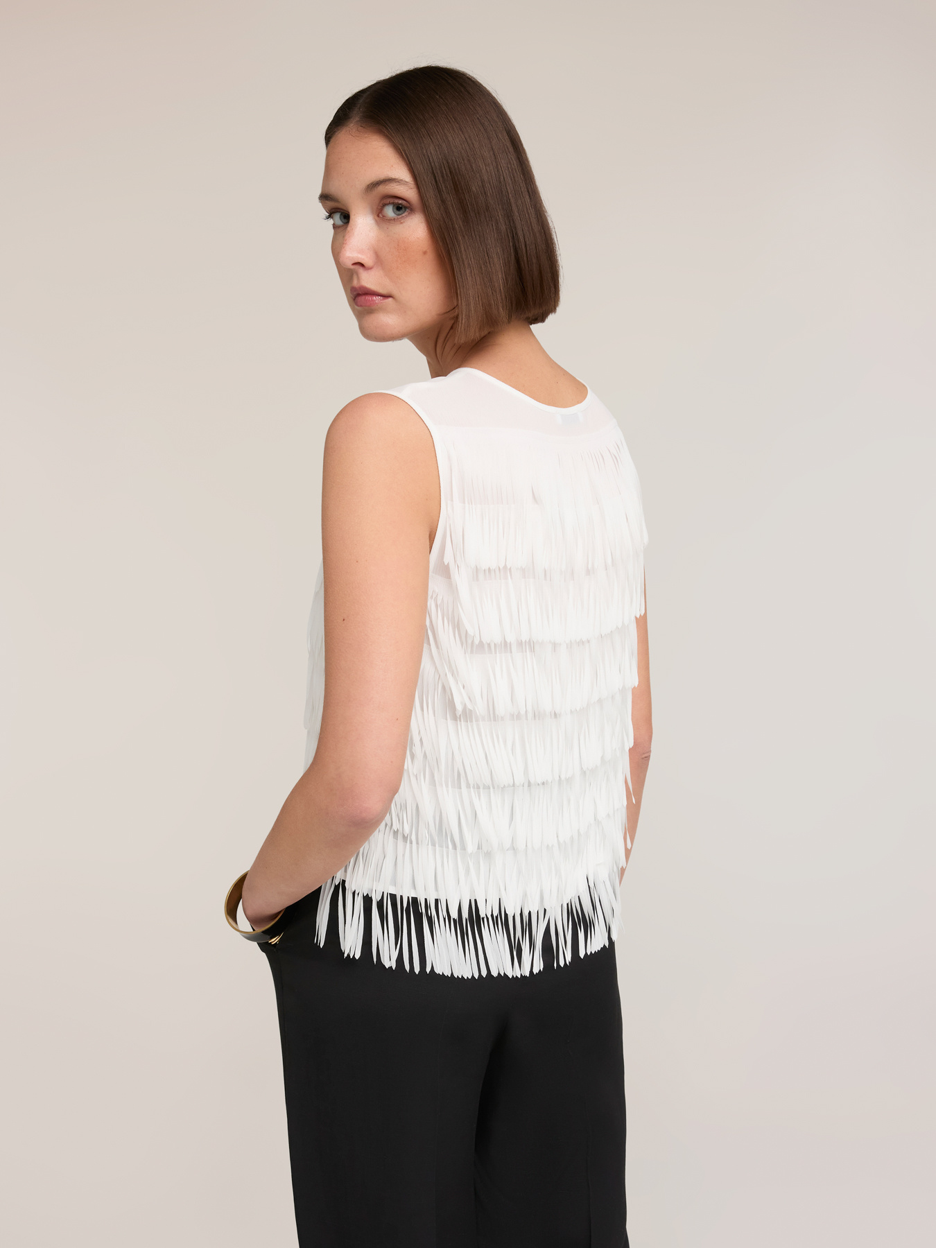 Georgette top with fringes image number 1