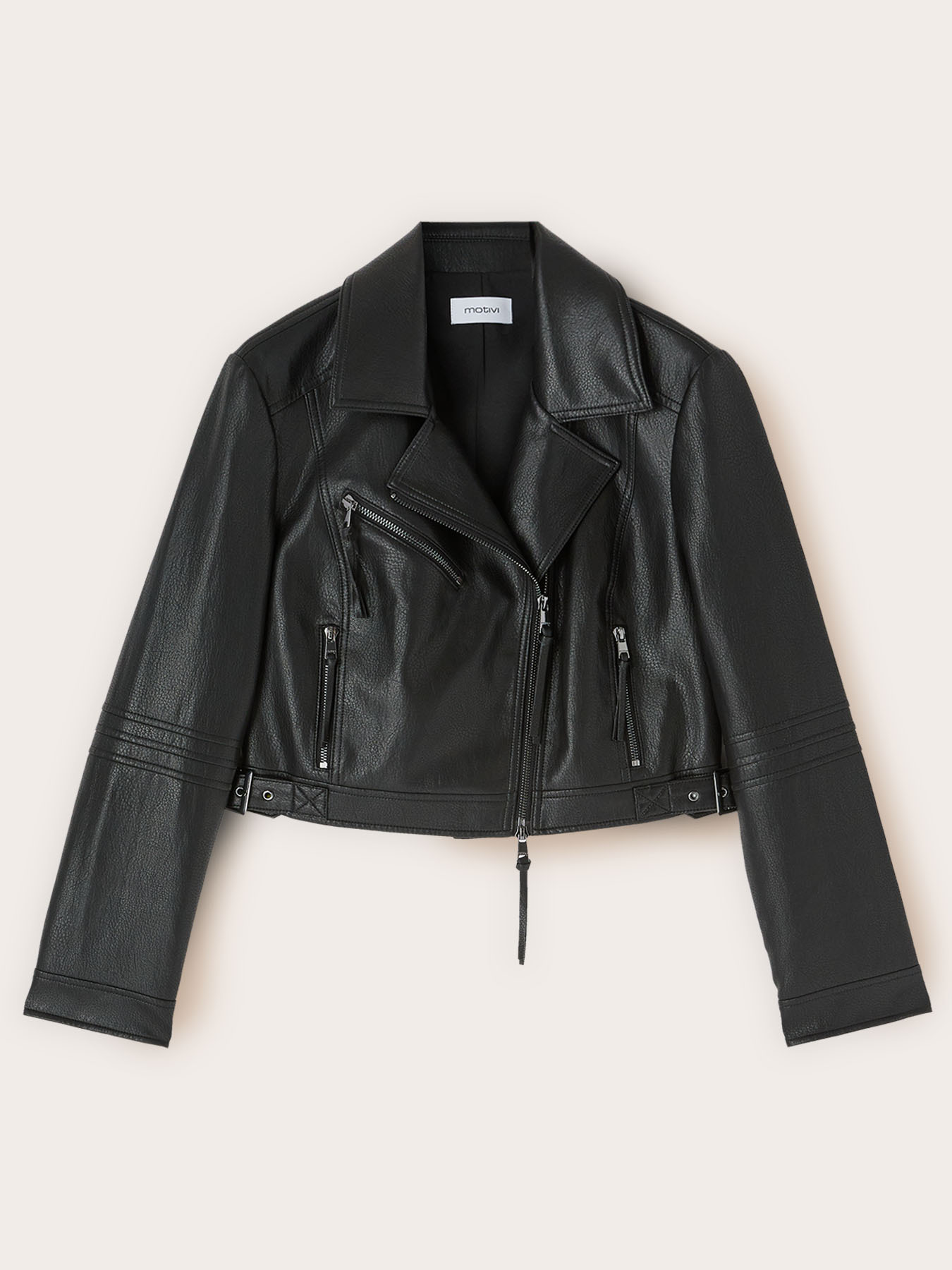 Veste perfecto avec fermeture &eacute;clair asym&eacute;trique image number 4