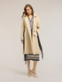Mixed cotton drill trench coat with double belt image number 2