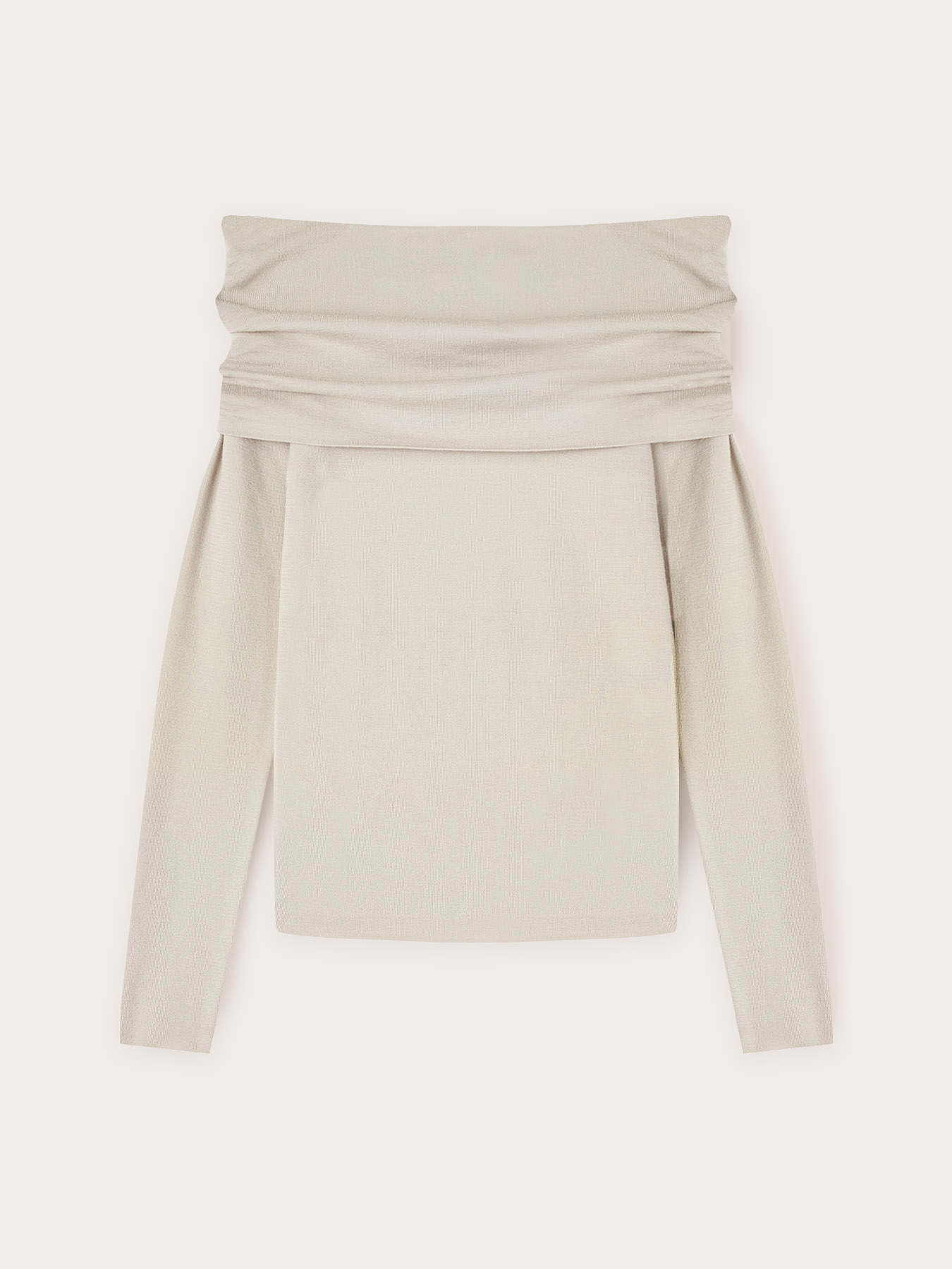 Off-shoulder wool sweater image number 4