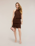 Short pleated ruffled dress image number 0