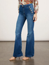Flared jeans with button feature image number 0