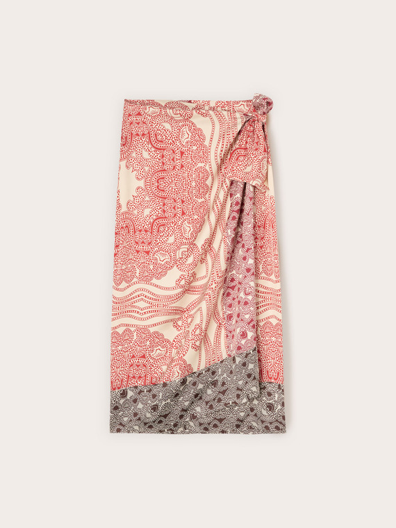Pareo-Rock aus Satin mit Print