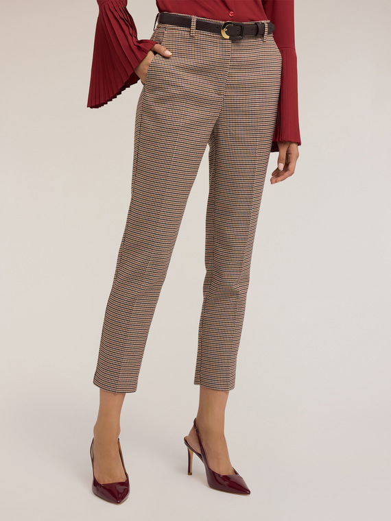 Pantalon regular à motif à carreaux