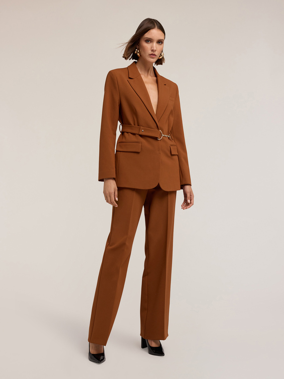 Blazer en polyester-viscose avec ceinture
