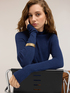 Ribbed viscose turtleneck sweater image number 3