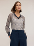 Maglia fantasia geometrica con top image number 2
