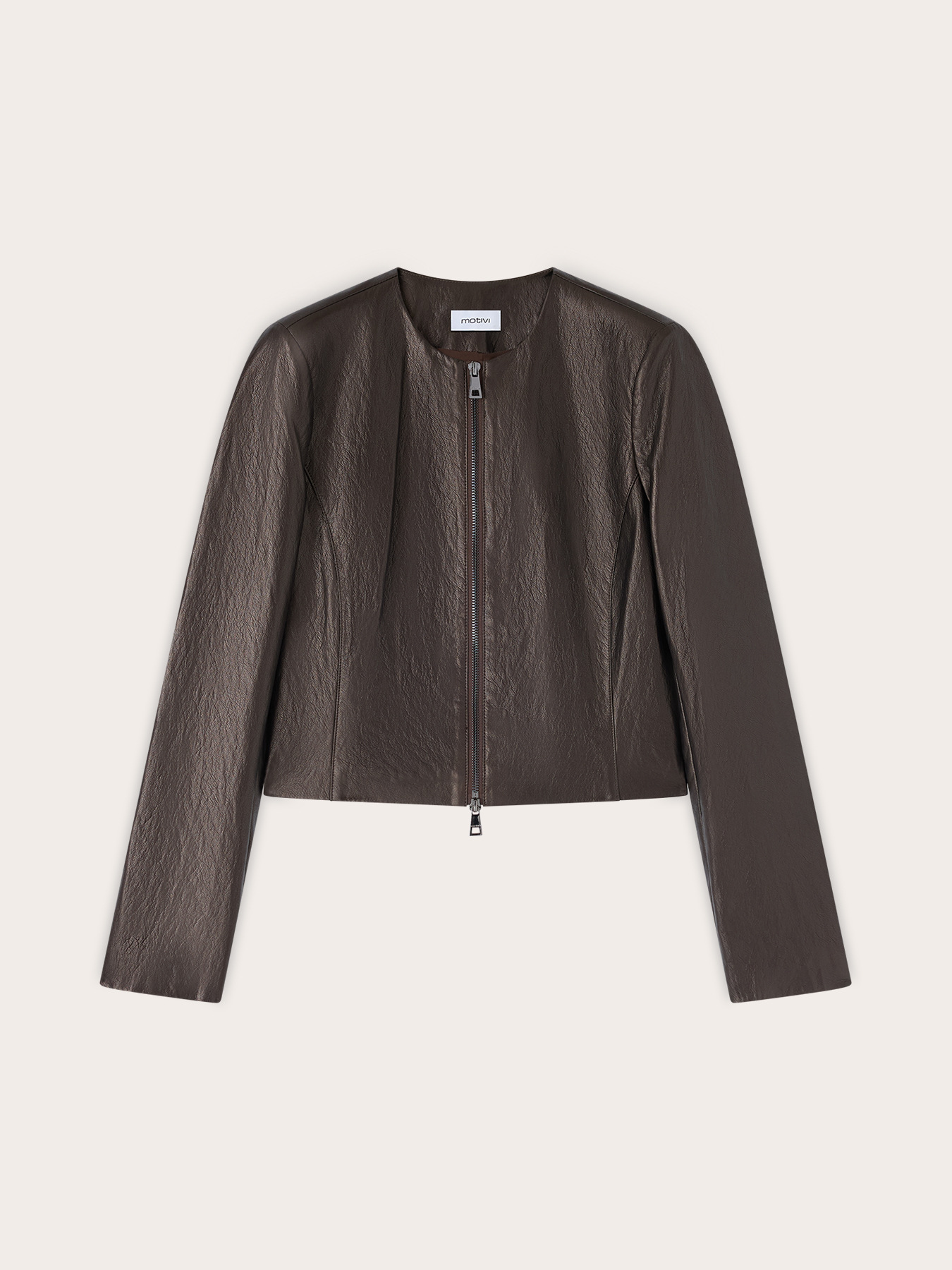 Chaqueta sin cuello con cremallera image number 4