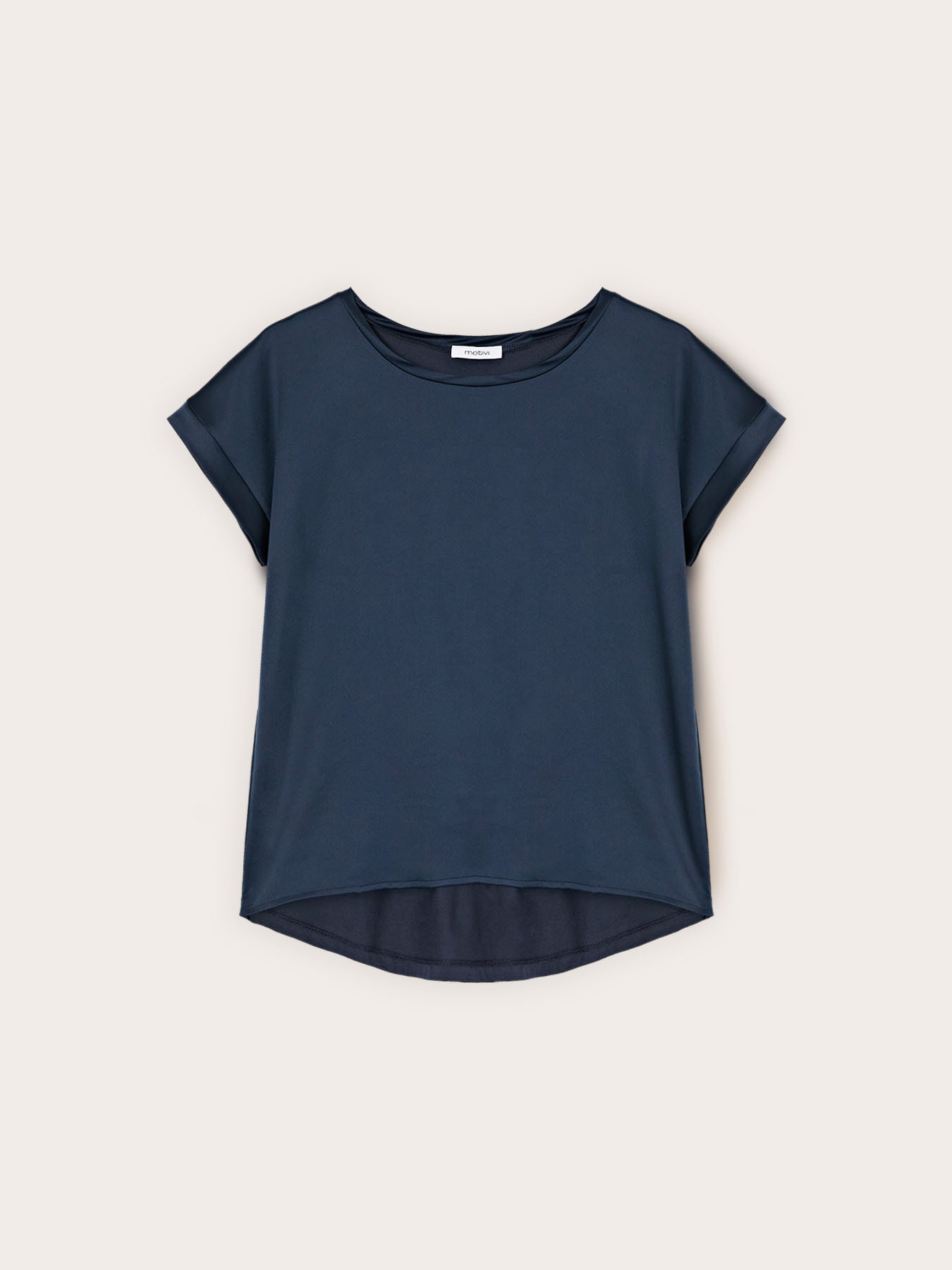 Two-tone cotton blend T-shirt image number 3
