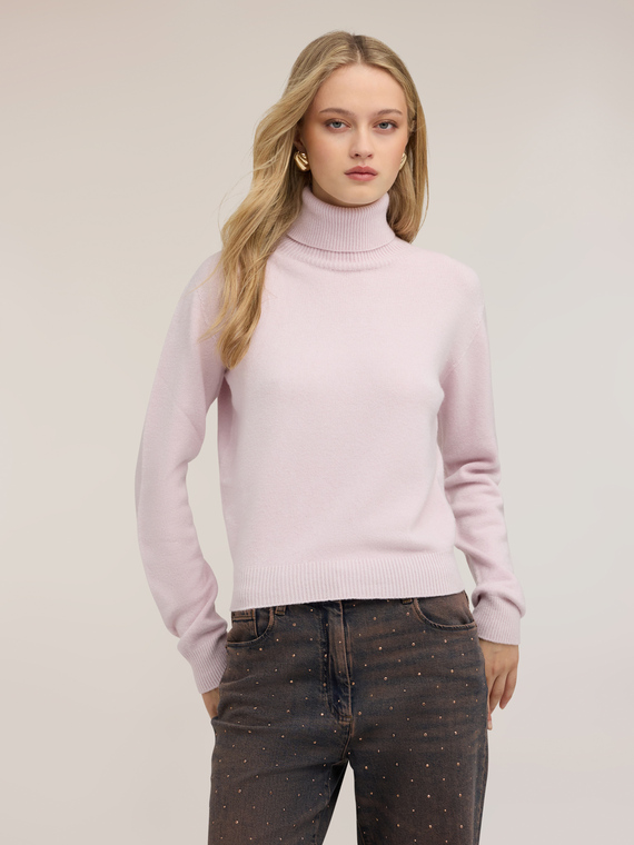 Turtleneck sweater in viscose blend