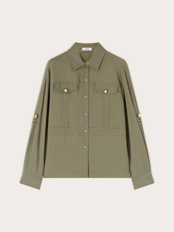 Hemd mit Kordelzug aus Viskose-Twill