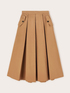 Midi skirt with split pleats image number 4
