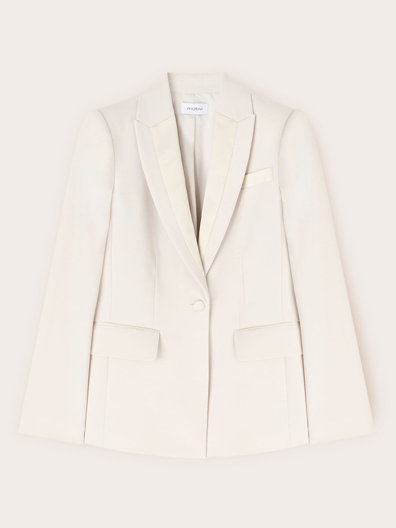 Strukturierte Jacke aus Cady mit Satindetails