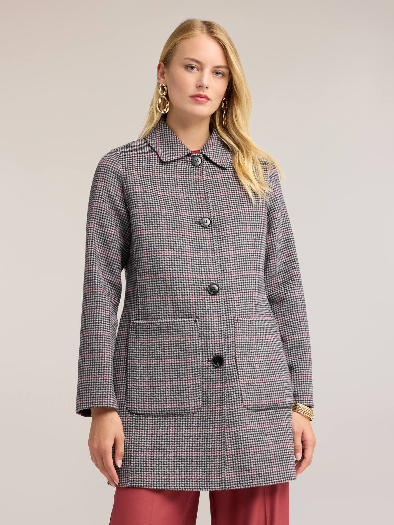 Reversible double mixed wool coat image number 0
