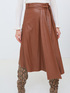 Faux leather midi skirt with sash image number 0