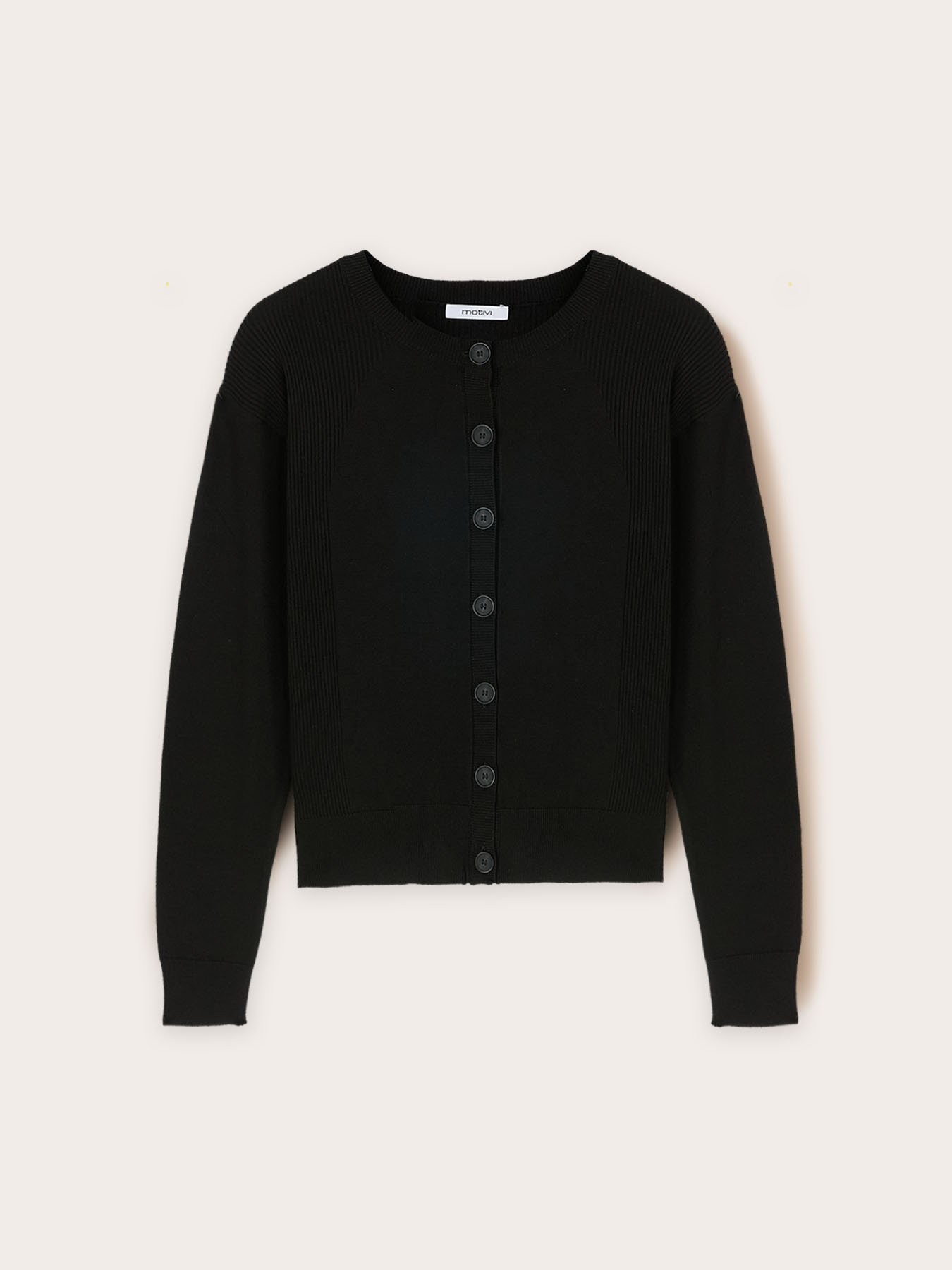 Cardigan with ribbed details image number 4