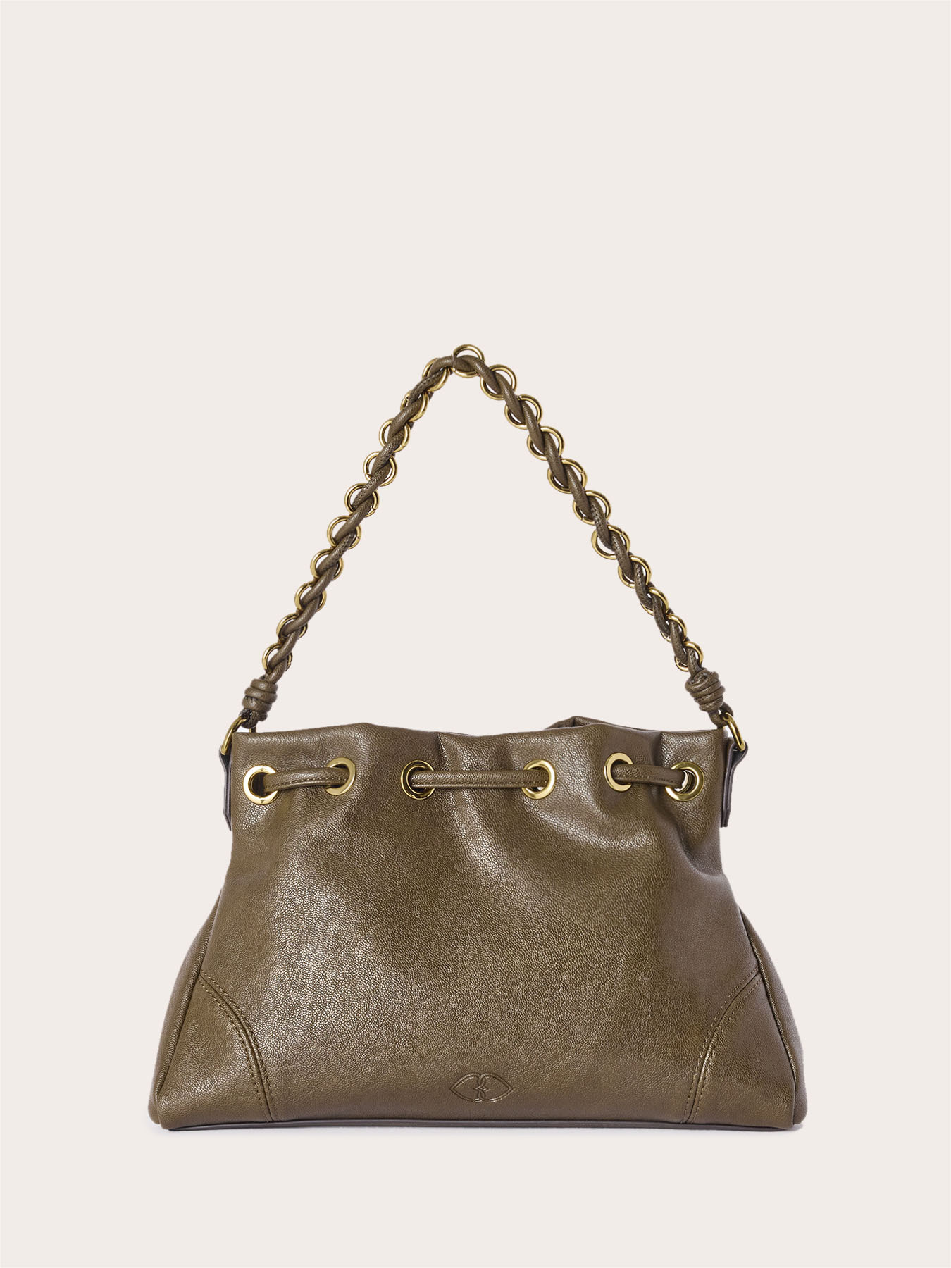 Beuteltasche mit Kordelzug und Kettenhenkel image number 1