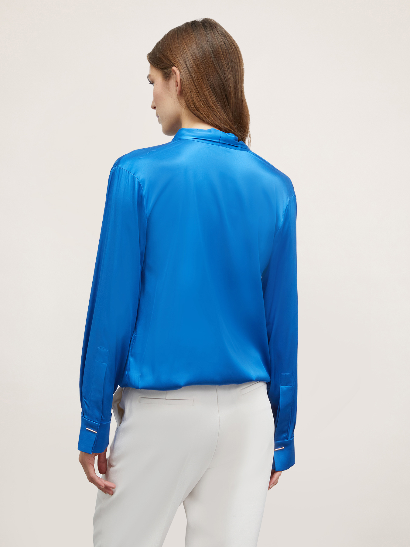 satin crossover blouse