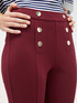 Milano knit fabric flare trousers button feature image number 2