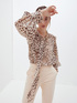 Leopard pattern long-sleeved blouse image number 0