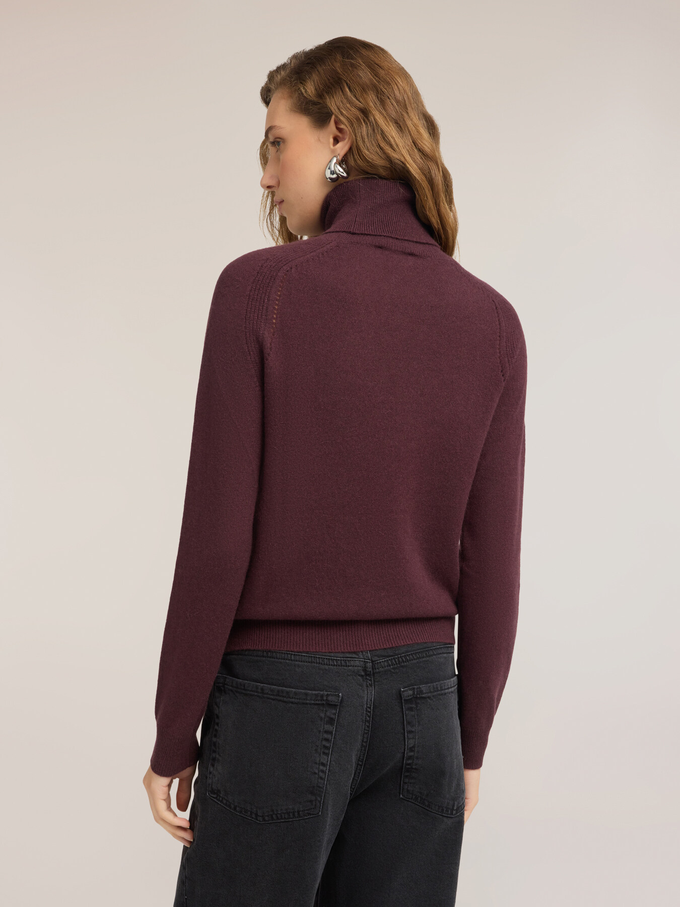 Cashmere turtleneck with ajour&eacute; detail image number 1