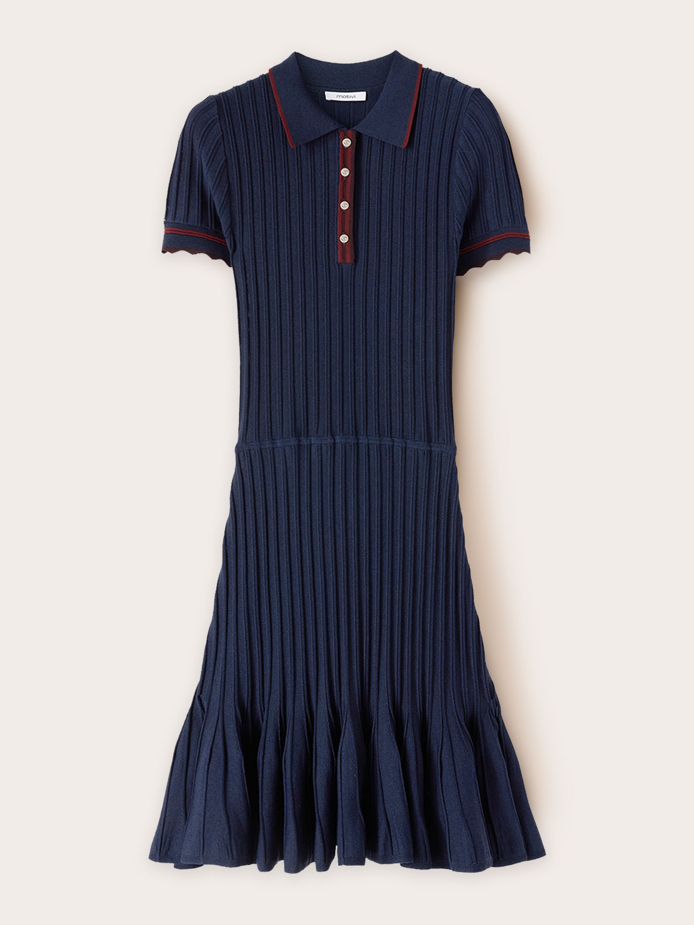 Rochie scurtă din tricot cu nervuri image number 5