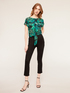 Jungle-patterned blouse with knot image number 3