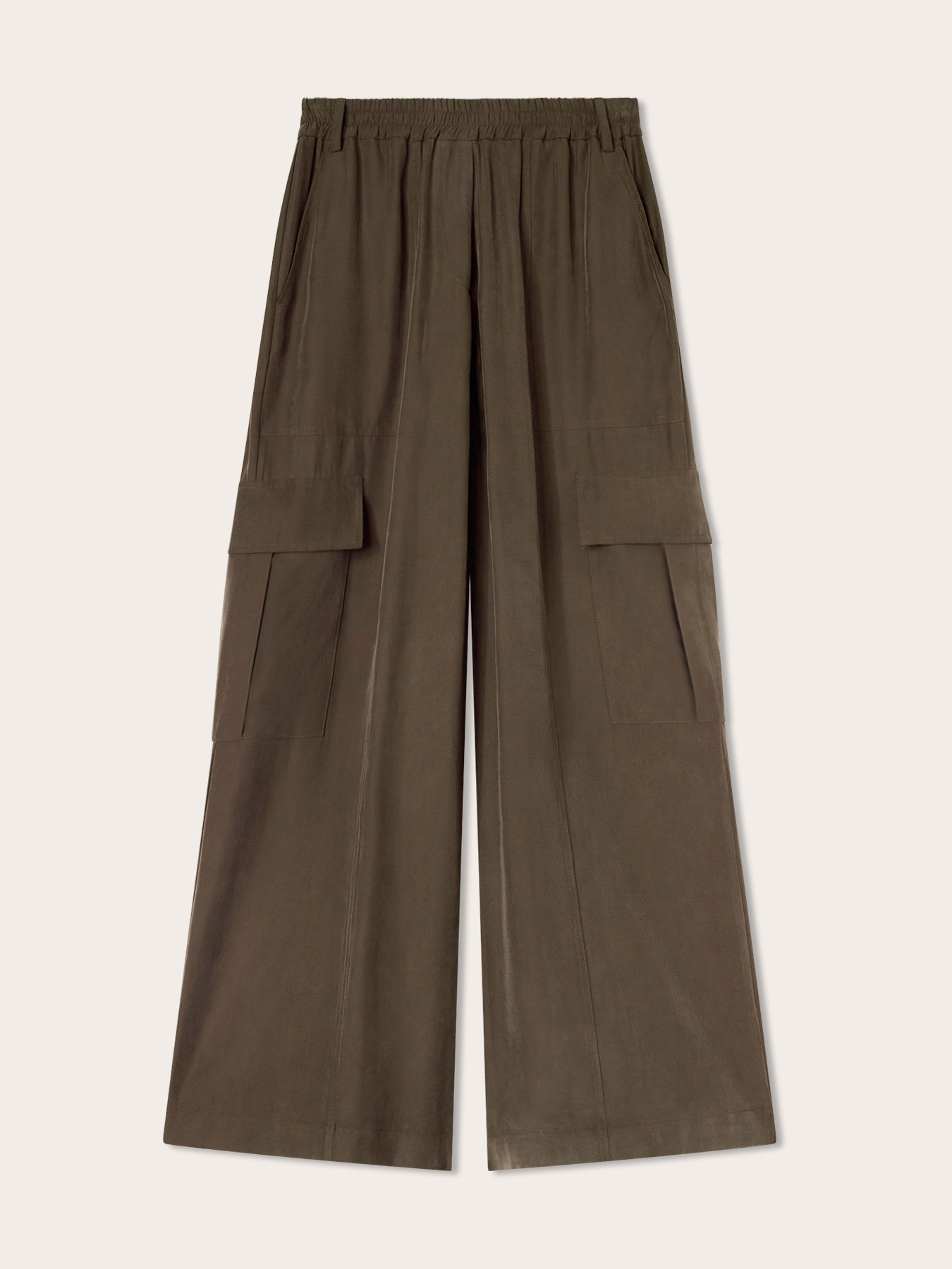 Palazzo cargo pants in viscose blend image number 4
