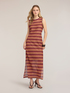 Long chevron pattern knit dress image number 2