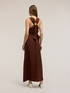 Langes Kleid aus Cr&ecirc;pe de Chine mit Ring image number 1