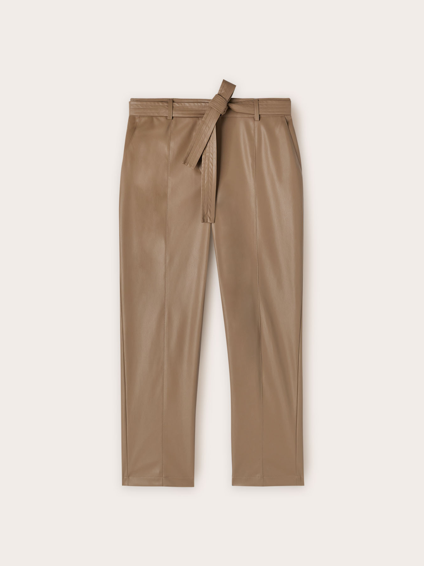 Trousers with coated fabric belt image number 4