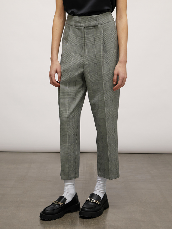 Straight Glen plaid pattern trousers