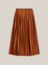 Pleated stretch satin skirt image number 3