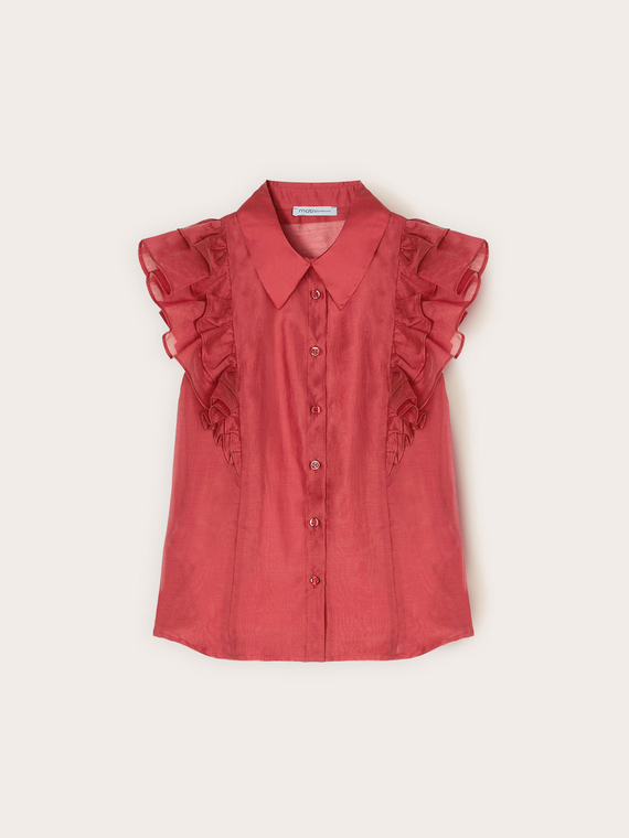 Muslin shirt with ruffles
