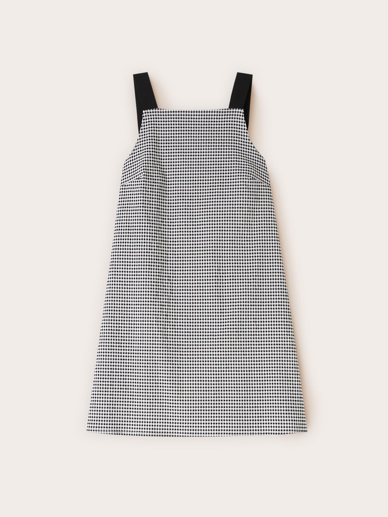 Short A-line dress with gingham pattern image number 4
