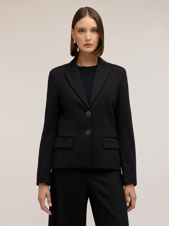 Einreihiger Blazer aus Milano-Strick