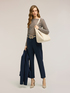 Striped tulle T-shirt with draping image number 2