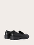 Black coated fabric loafers image number 3