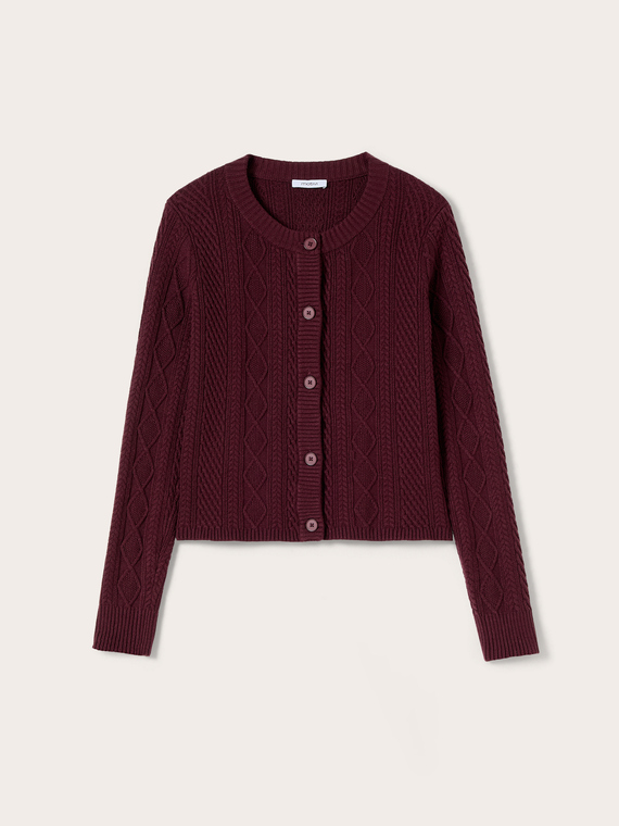 Strickcardigan mit Zopfmuster