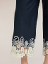 Pantaloni cropped in popeline con pizzo image number 3