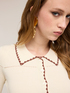Cardigan aus feiner Strickware mit bestickten Profilen image number 3
