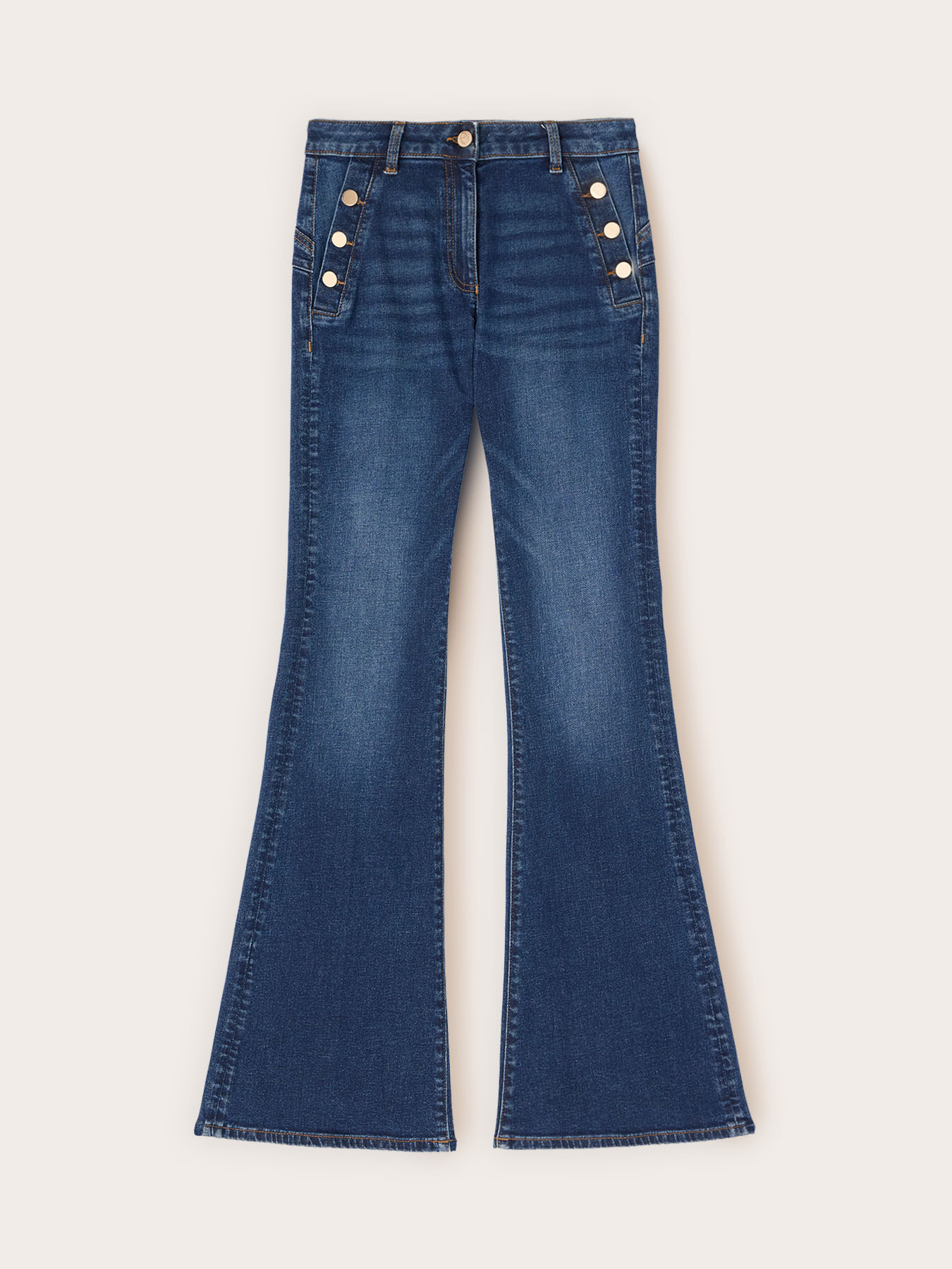 Flare jeans with metal buttons image number 4