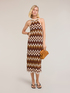 Long dress in textured knitwear image number 0
